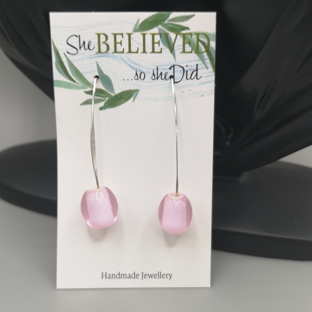 *FREE Add-on* Pink Glass Bead Dangle Earring